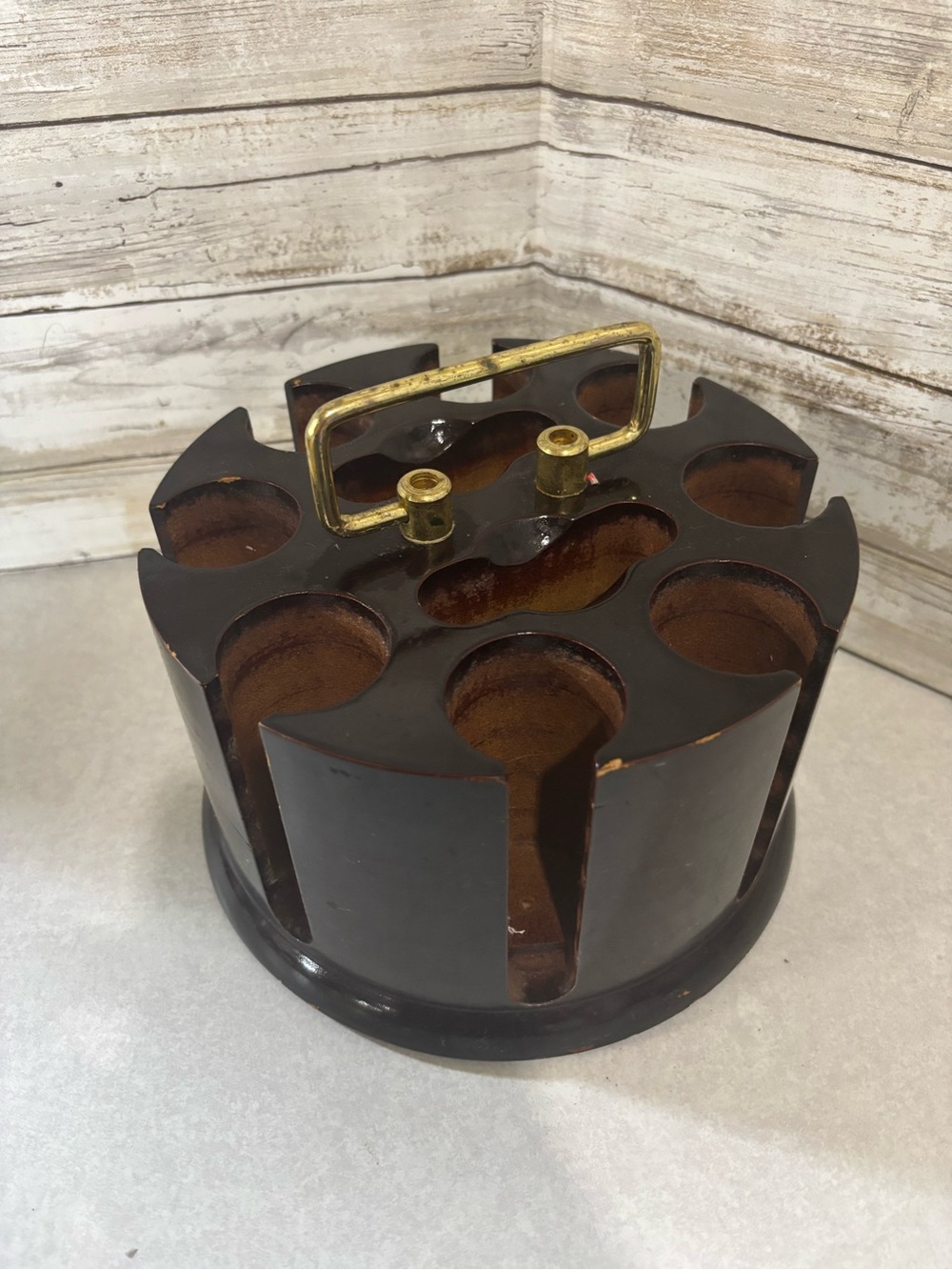 Vintage heavy wooden poker chip /card carousel